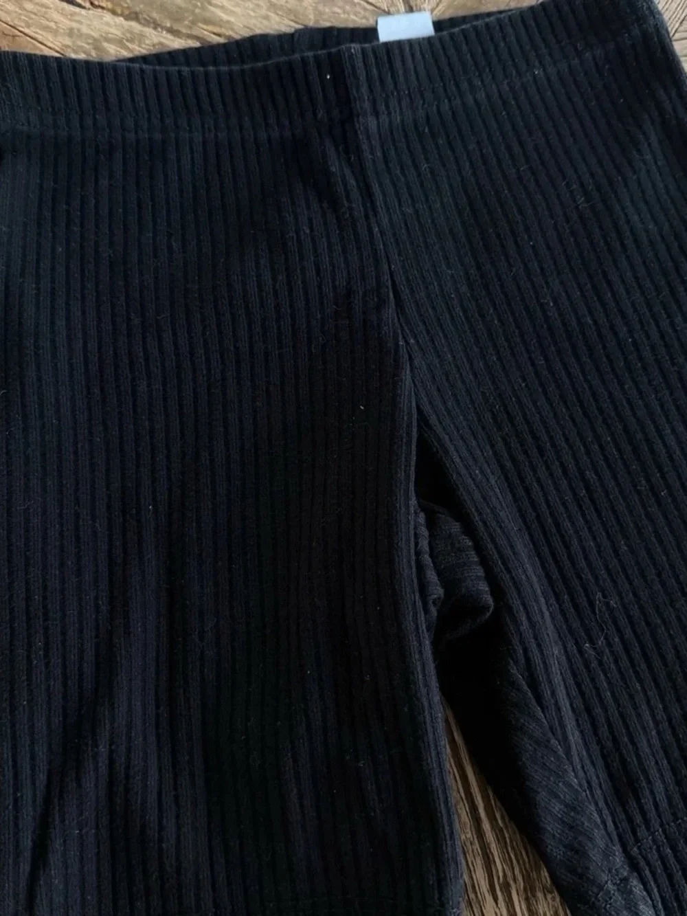 Kids Black Ribbed Bike Shorts